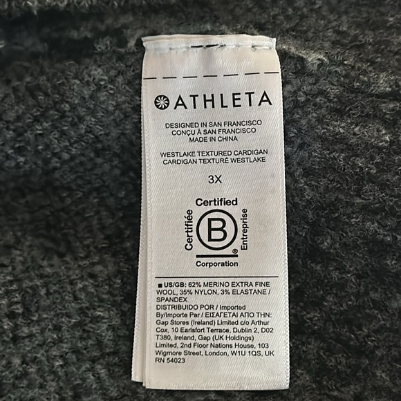 Athleta Westlake Textured Cardigan Extra Fine Merino Wool Soft 3X NWOT 982864 - Picture 12 of 14